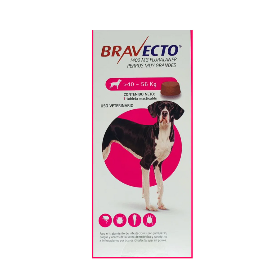 Bravecto 1400 mg – 1 Tableta para Perros >40–56 kg | MSD Salud Animal